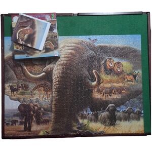 Ceaco Wild Sauvage Salvaje 1000 Piece Jigsaw Puzzle Elephant Lions 43360